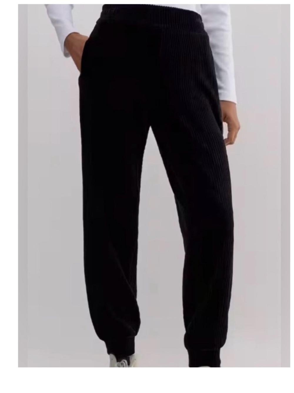 ME+EM Black velvet/ velour Jogger fits size 6